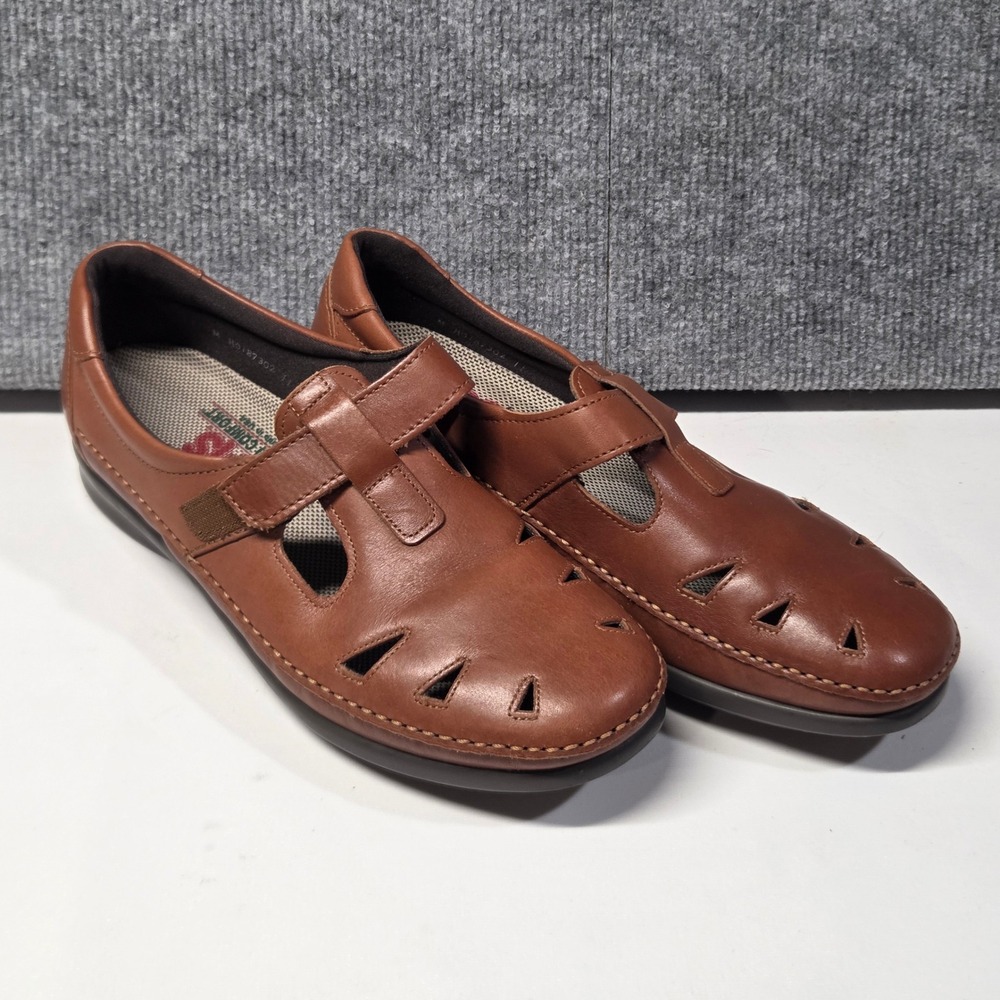 SAS Tripad Comfort Brown Leather Mary Jane T-Strap Walking Shoes Womens 11 M